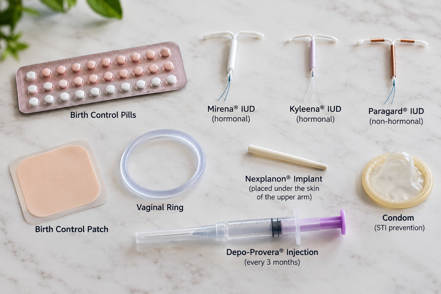 Different contraception methods